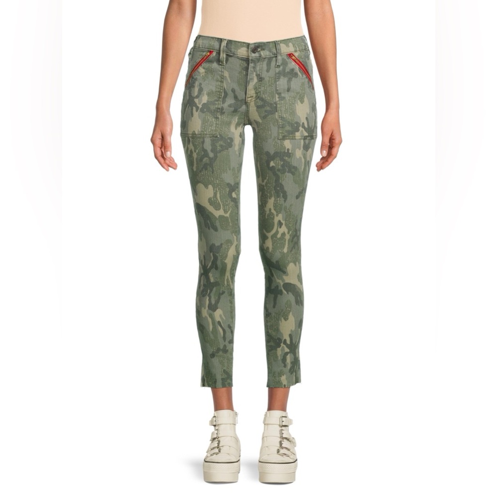 Etienne Marcel Green Camouflage Cropped Jeans